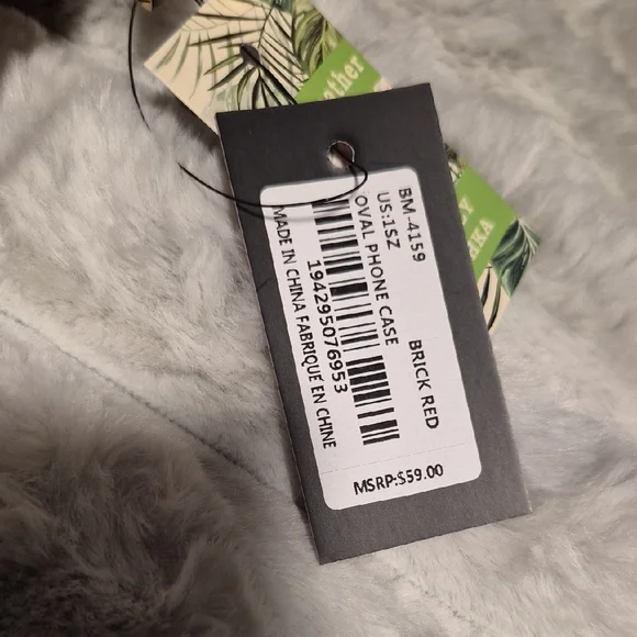 Badgley Mischka Burgundy Quilted Oval Phone Case - Picture 4 of 4